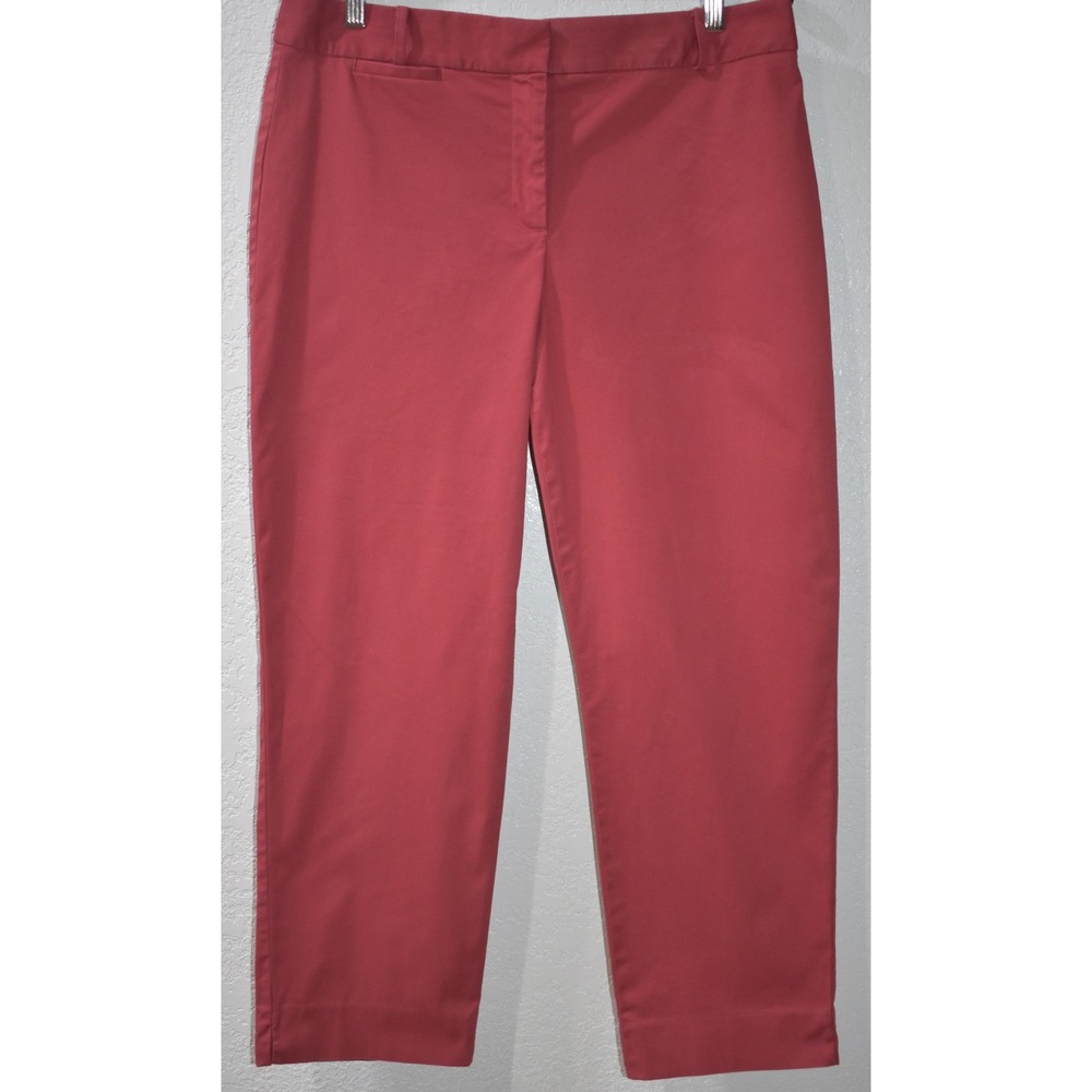 Talbots Signature Ankle Pants 12 Comfy Cotton Stretch Straight Leg Pockets Sz 12